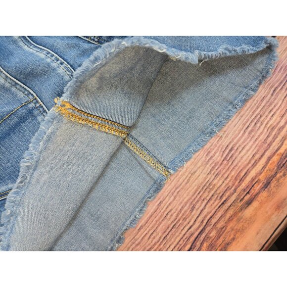 American Eagle Womens Distressed Jean Mini Skirt 8 - Picture 7 of 8